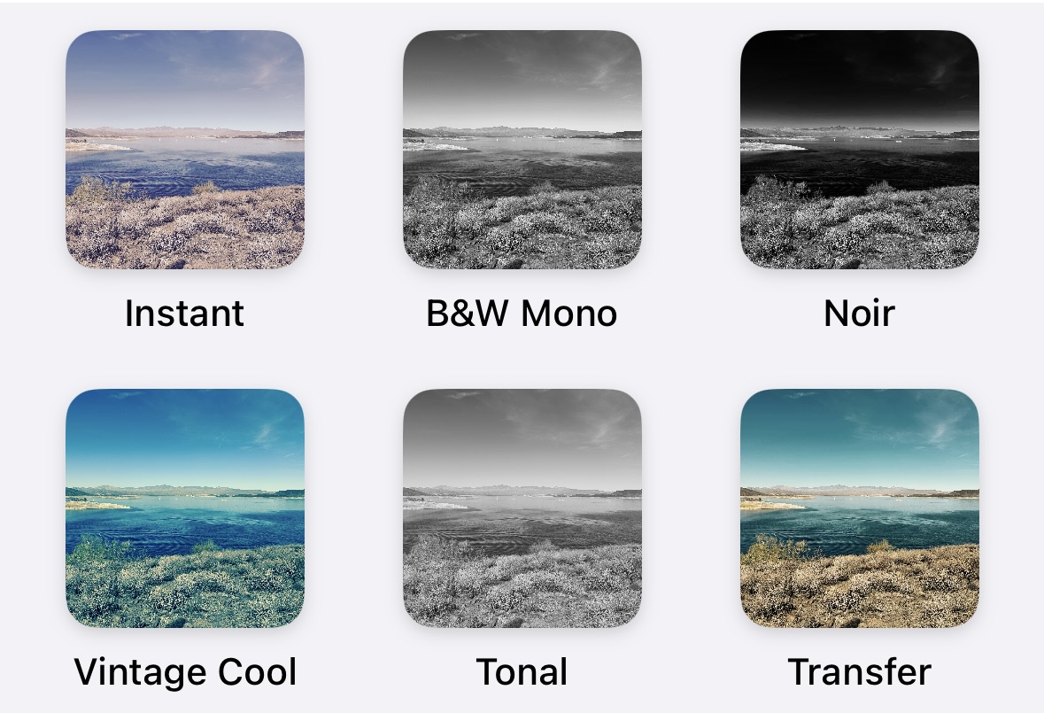 First set of artistic filter effects available in OilPaintPlus