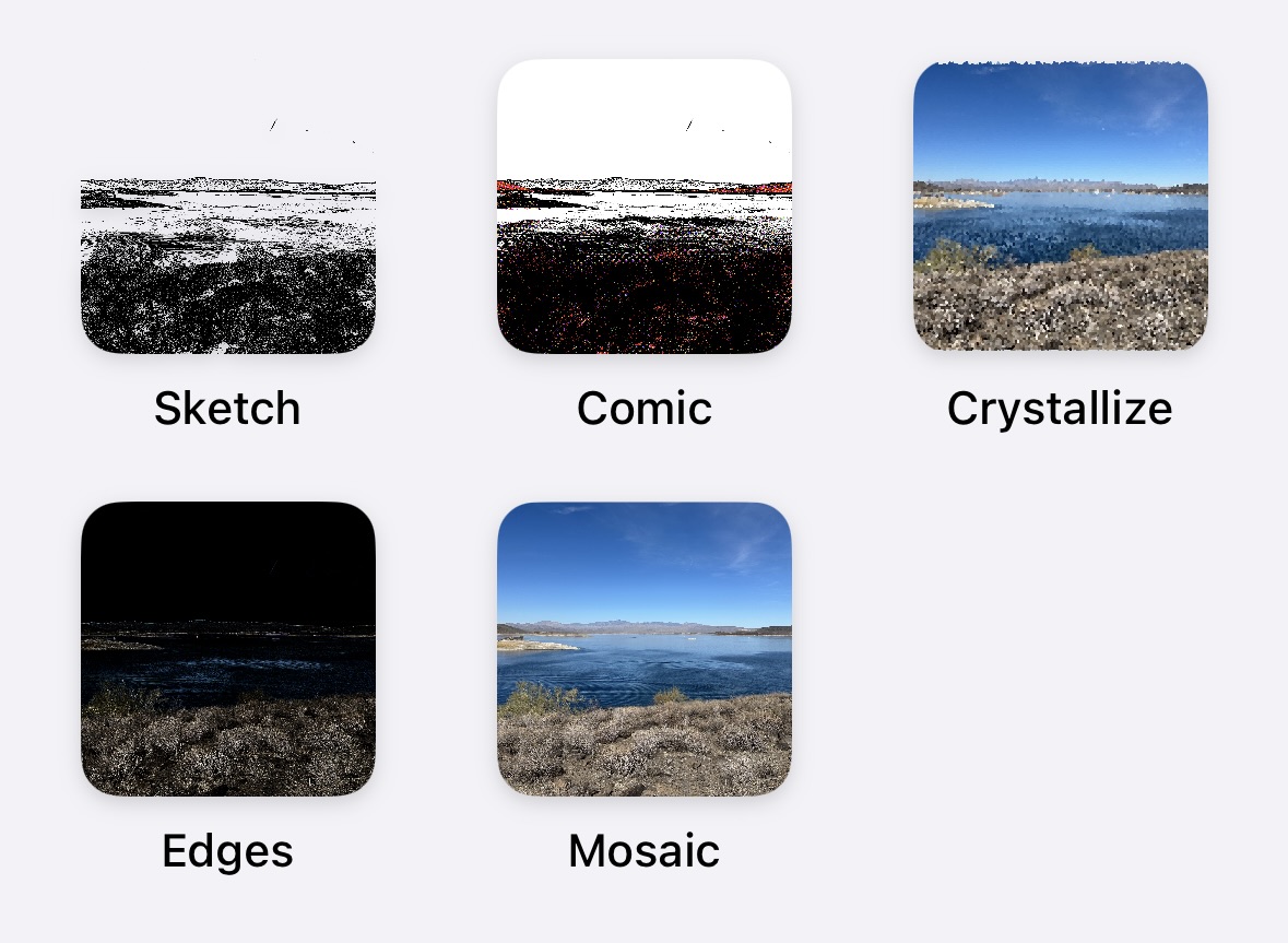 Fourth set of artistic filter effects available in OilPaintPlus