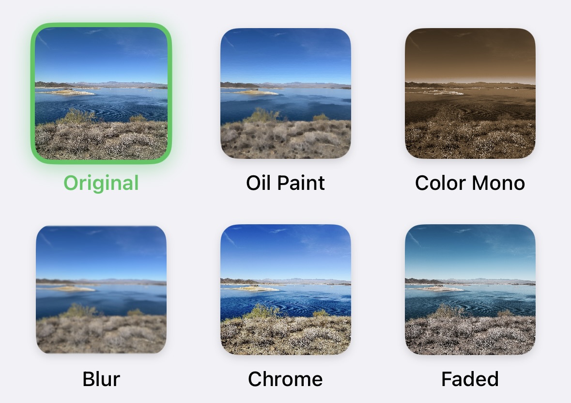 Fifth set of artistic filter effects available in OilPaintPlus